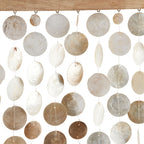 Champagne Capiz Shell And Natural Wood Wall Hanging