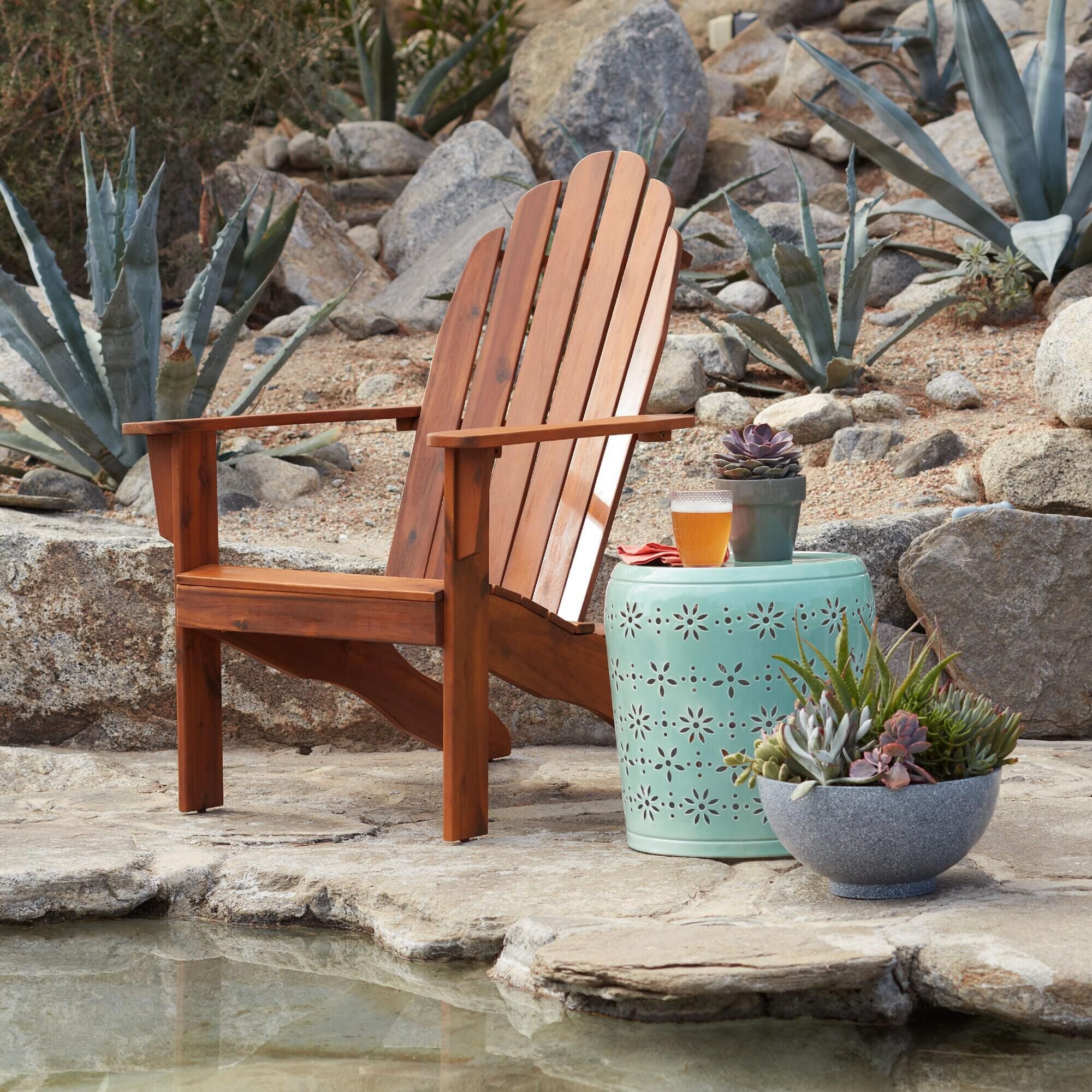 Slatted Wood Adirondack Chair
