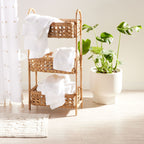 Farrah Natural Rattan Cane 3 Tier Storage Tower
