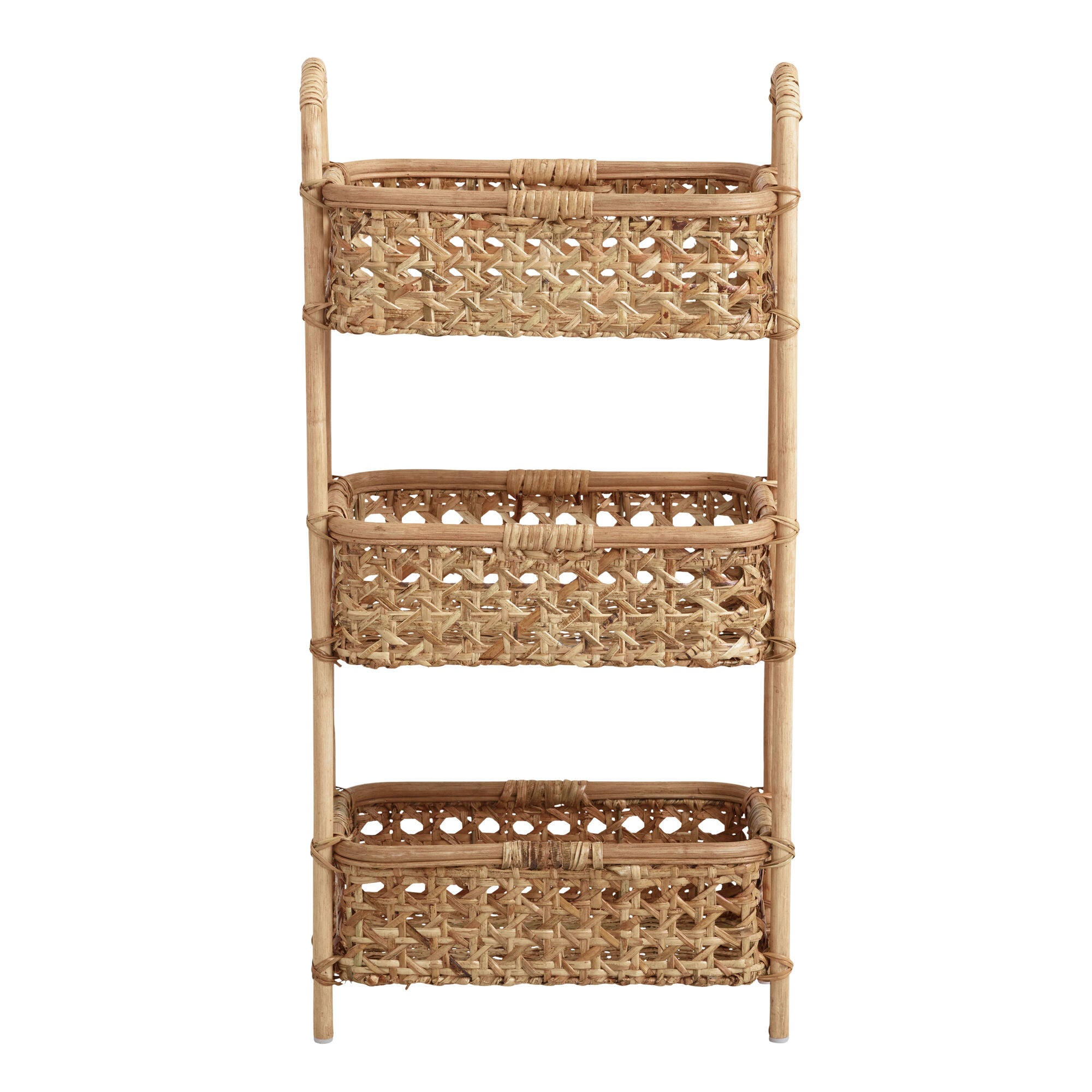 Farrah Natural Rattan Cane 3 Tier Storage Tower